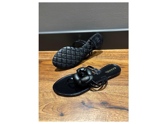 Sandali Thong Chanel Black Jelly Camellia Flower Nero - vista 7
