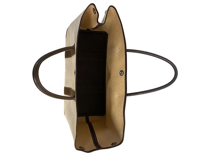 Borsa Tote Hermès Garden Party – Tela beige e pelle marrone scuro - vista 6
