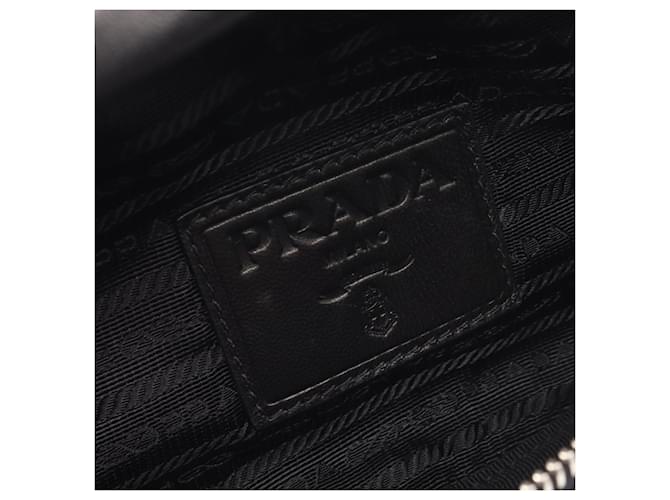 Borsa a tracolla Prada Triangle in pelle nera Nero - vista 4