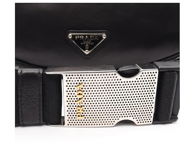 Borsa a tracolla Prada Triangle in pelle nera Nero - vista 5