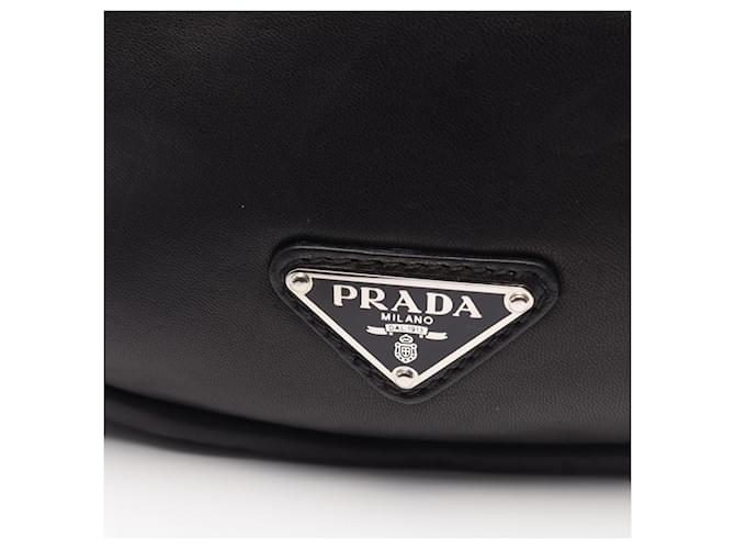 Borsa a tracolla Prada Triangle in pelle nera Nero - vista 6