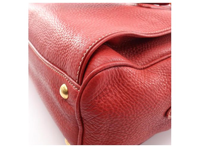 Borsa a mano in pelle rossa Prada Rosso - vista 6