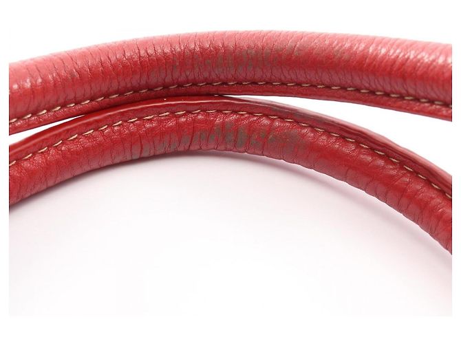 Borsa a mano in pelle rossa Prada Rosso - vista 8