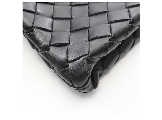 Borsa a Spalla Bottega Veneta Intrecciato Nero - vista 6