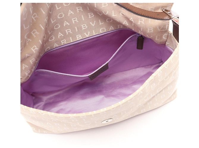 Borsa a tracolla Bulgari BVLGARI Logo Mania Marrone Beige - vista 3