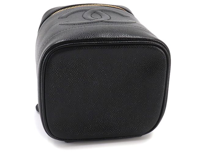 Borsa Vanity Chanel in pelle di vitello martellata nera Nero - vista 4