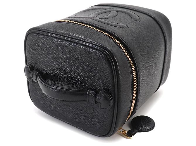 Borsa Vanity Chanel in pelle di vitello martellata nera Nero - vista 5