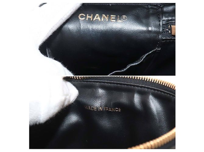 Borsa Vanity Chanel in pelle di vitello martellata nera Nero - vista 7