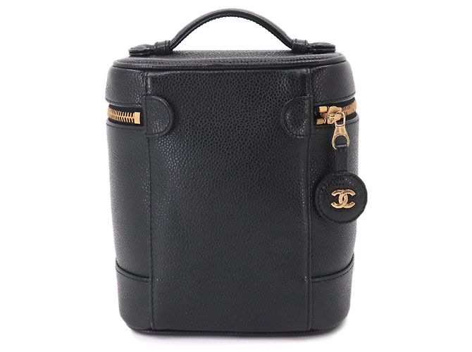 Vanity Beauty case Chanel in pelle di vitello martellata nera Nero - vista 3