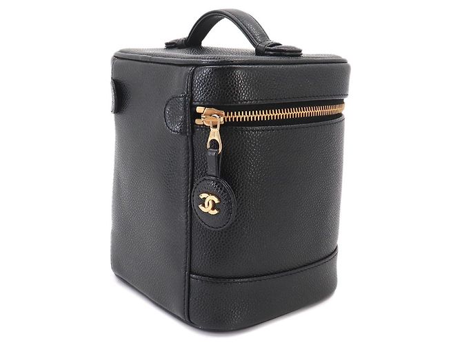 Vanity Beauty case Chanel in pelle di vitello martellata nera Nero - vista 4