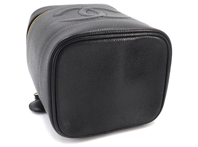Vanity Beauty case Chanel in pelle di vitello martellata nera Nero - vista 5