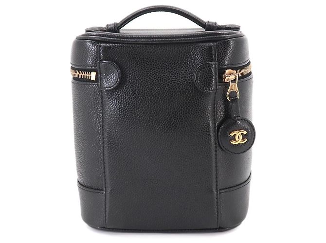 Borsa Vanity Chanel in pelle di vitello martellata nera Nero - vista 3