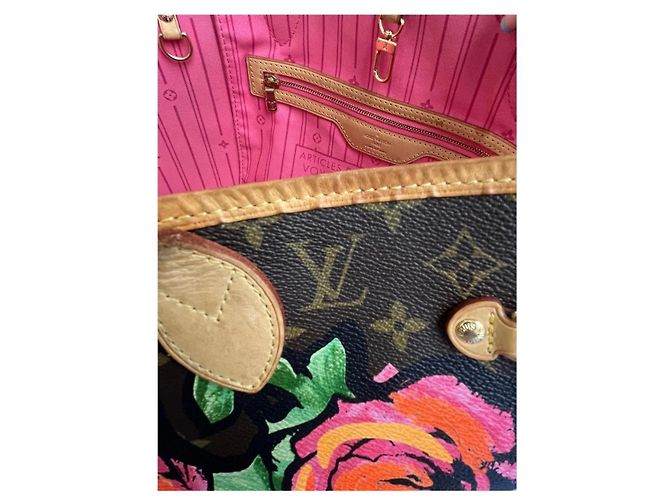 Borsa Louis Vuitton Neverfull MM Stephen Sprouse Marrone Rosa Multicolore - vista 14