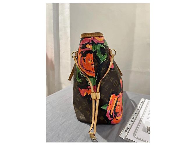 Borsa Louis Vuitton Neverfull MM Stephen Sprouse Marrone Rosa Multicolore - vista 4