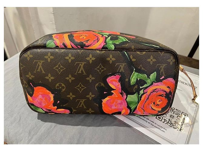 Borsa Louis Vuitton Neverfull MM Stephen Sprouse Marrone Rosa Multicolore - vista 7