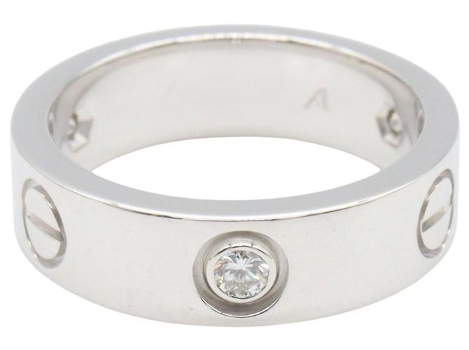 Anel Cartier Love 3PD - Aliança em ouro branco 18K com diamantes Prata - vista 2