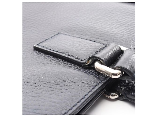 Gucci Navy Leder 2-Way Tote Bag Marineblau - Ansicht 10