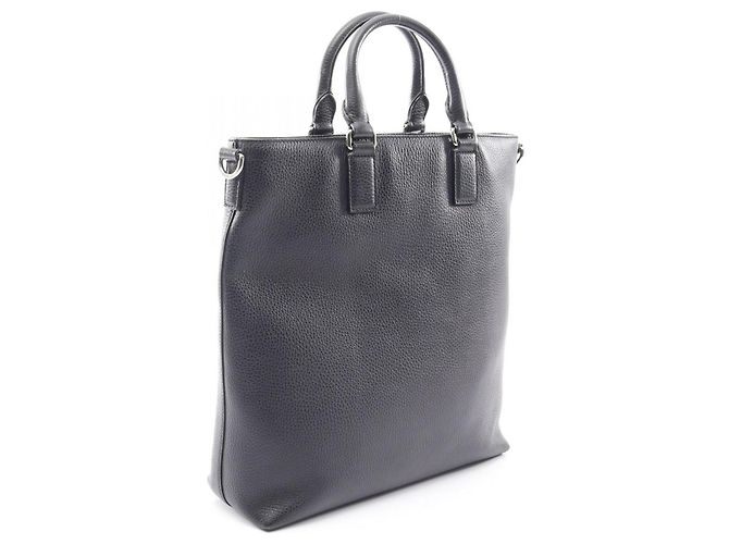 Gucci Navy Leder 2-Way Tote Bag Marineblau - Ansicht 2