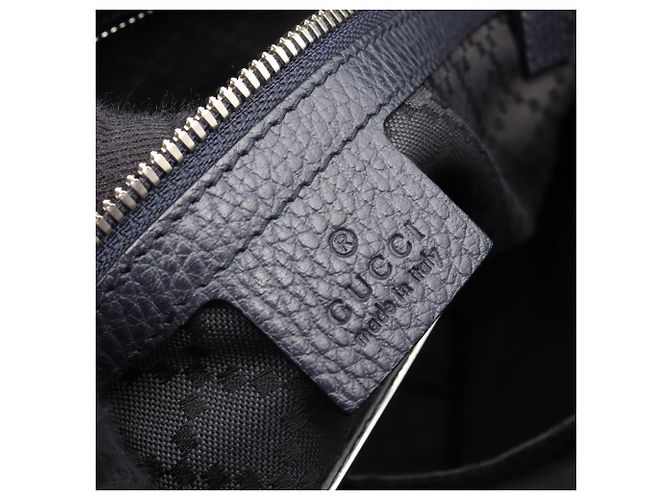 Gucci Navy Leder 2-Way Tote Bag Marineblau - Ansicht 4