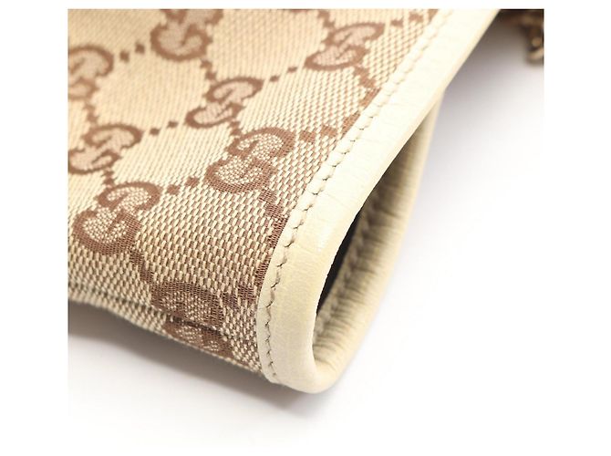 Borsa Tote Gucci GG Canvas Sherry Line Beige Arancione Crudo - vista 10