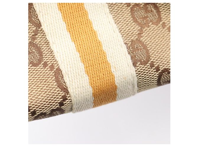 Borsa Tote Gucci GG Canvas Sherry Line Beige Arancione Crudo - vista 7