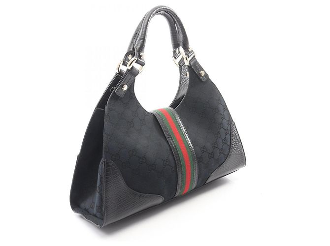Borsa Gucci GG Canvas Sherry Line Nero Multicolore - vista 2