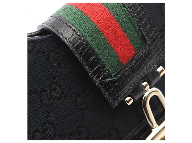 Borsa Gucci GG Canvas Sherry Line Nero Multicolore - vista 8