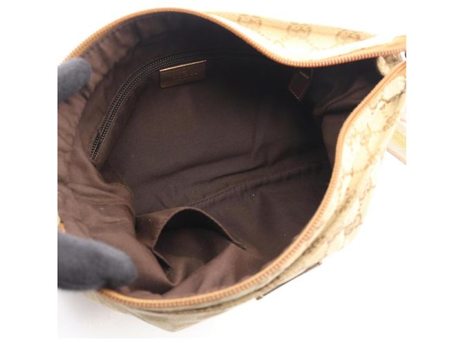 Borsa a tracolla Gucci GG Canvas beige - vista 3