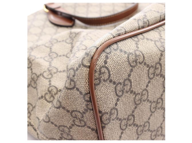 Borsa Tote 2-Way Gucci GG Supreme Marrone Beige - vista 5