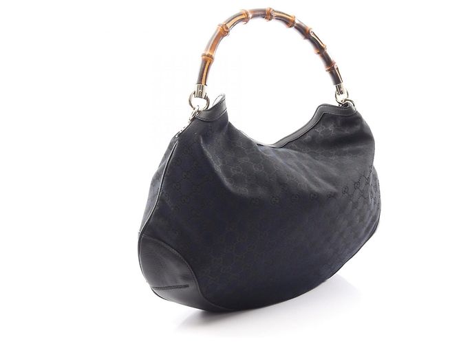 Borsa 2-Way in tela GG Bamboo di Gucci Nero - vista 2