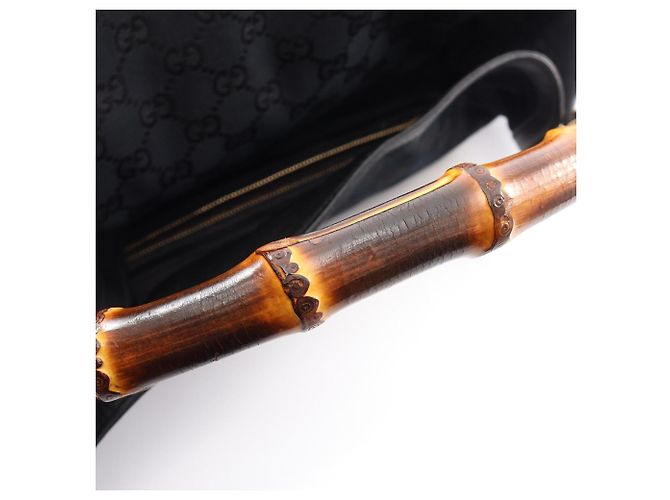 Borsa 2-Way in tela GG Bamboo di Gucci Nero - vista 5