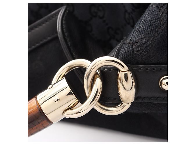 Borsa 2-Way in tela GG Bamboo di Gucci Nero - vista 7