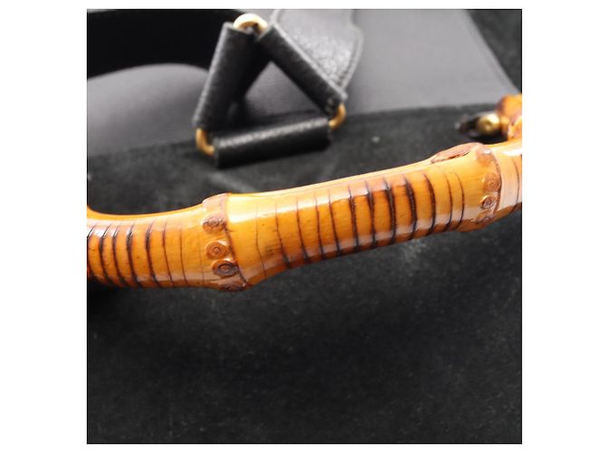 Zaino/Borsa a mano Gucci Bamboo Nero - vista 11