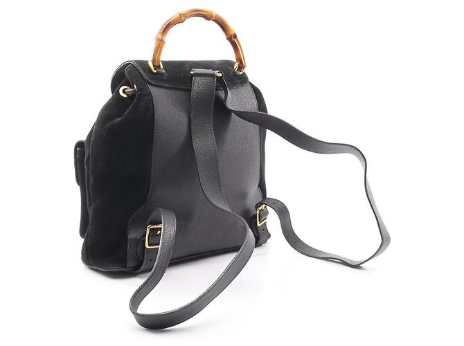 Zaino/Borsa a mano Gucci Bamboo Nero - vista 2
