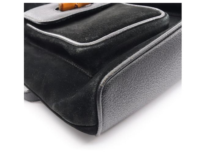 Zaino/Borsa a mano Gucci Bamboo Nero - vista 9