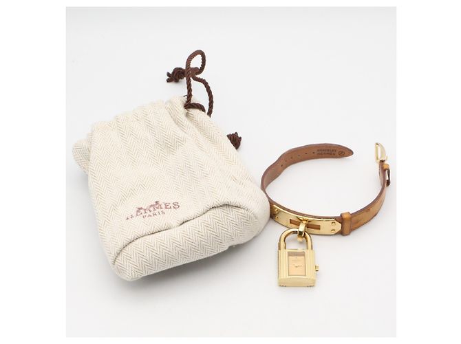 Hermès Relógio de Quartzo Hermes Kelly com Caixa Banhada a Ouro - vista 9