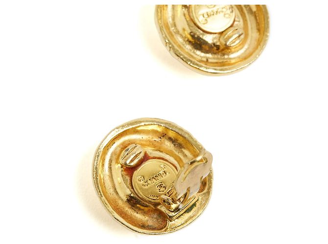 Chanel Haute Couture Orecchini 1995s Esagonali Dorati Clip on D'oro - vista 3