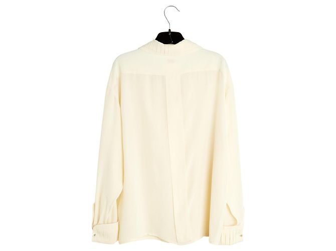 Chanel 1990 Completo Blusa e Gonna in Seta FR36 Ecru UK8 US4 6 Crudo - vista 7