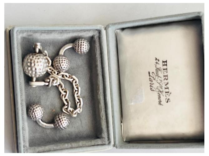 Set di gemelli e portachiavi Hermès in argento - vista 8