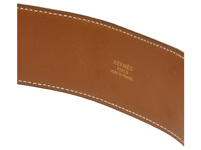 Médor Hermès 1991 Ceinture Medor T75 Collier de Chien M Schwarzer Ledergürtel 30In Hermes Golden - Ansicht 4
