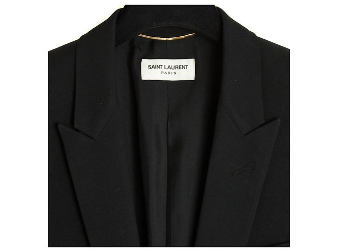 Saint Laurent 2016 Veste Blazer FR40 Slimane Wool Single Button Jacket UK12 US10 Negro - vista 2