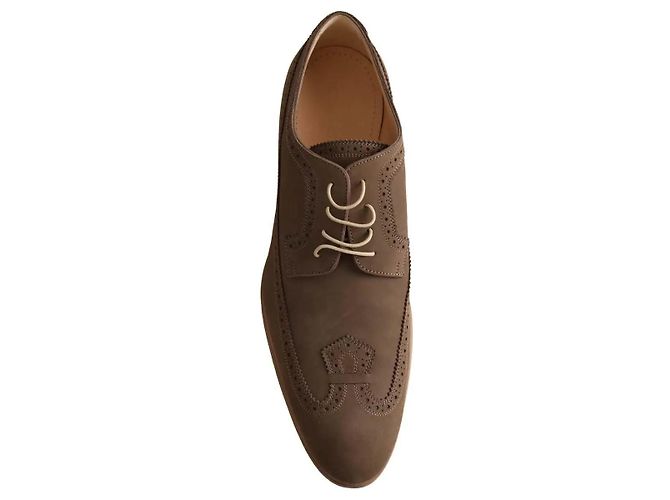 Scarpe con lacci Louis Vuitton in pelle kaki Cachi - vista 6
