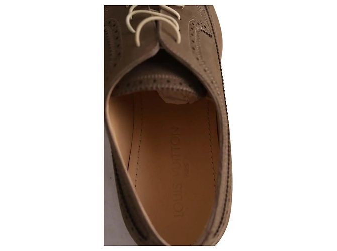 Scarpe con lacci Louis Vuitton in pelle kaki Cachi - vista 7