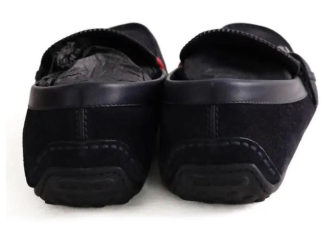 Mocassini Louis Vuitton Blu Navy Scamosciato Taglia 44 - vista 2