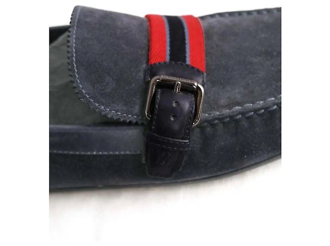 Mocassini Louis Vuitton Blu Navy Scamosciato Taglia 44 - vista 5