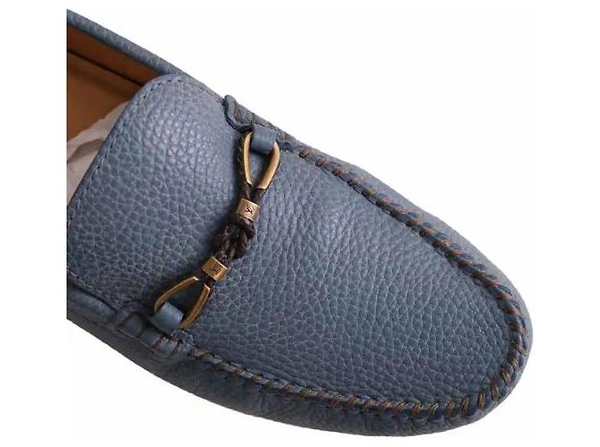 Mocassini Louis Vuitton in pelle blu - vista 4