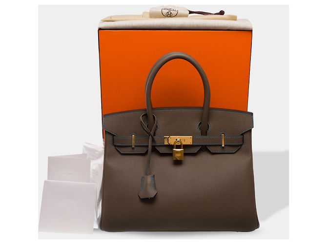 Hermès HERMES Birkin 30 Tasche aus Étoupe Leder - 103761 Taupe - Ansicht 2
