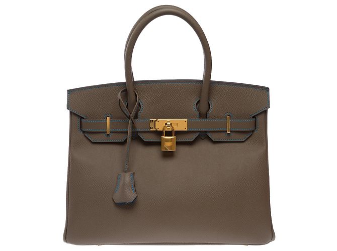 Hermès HERMES Birkin 30 Tasche aus Étoupe Leder - 103761 Taupe - Ansicht 3