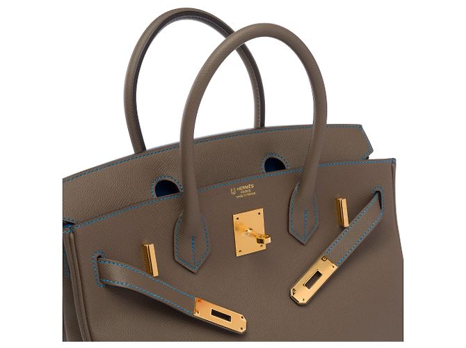 Hermès HERMES Birkin 30 Tasche aus Étoupe Leder - 103761 Taupe - Ansicht 7