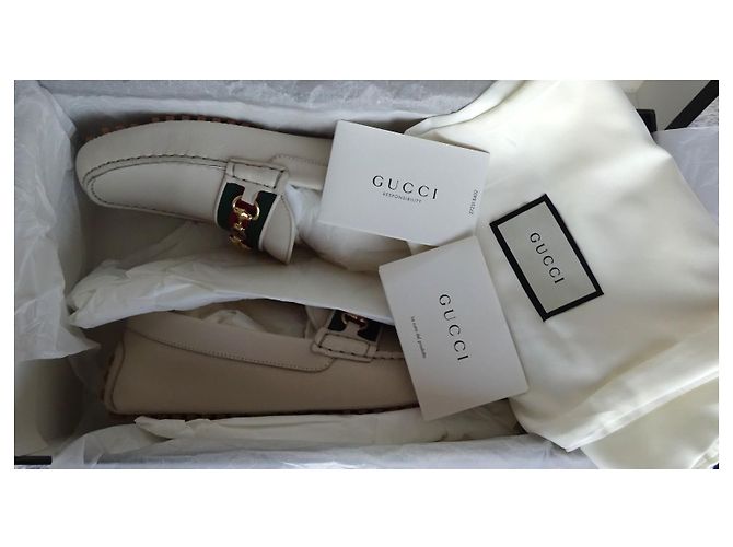 Gucci Originali e Nuovi! mocassini di pelle uomo n. 5 (39) Bianco - vista 12